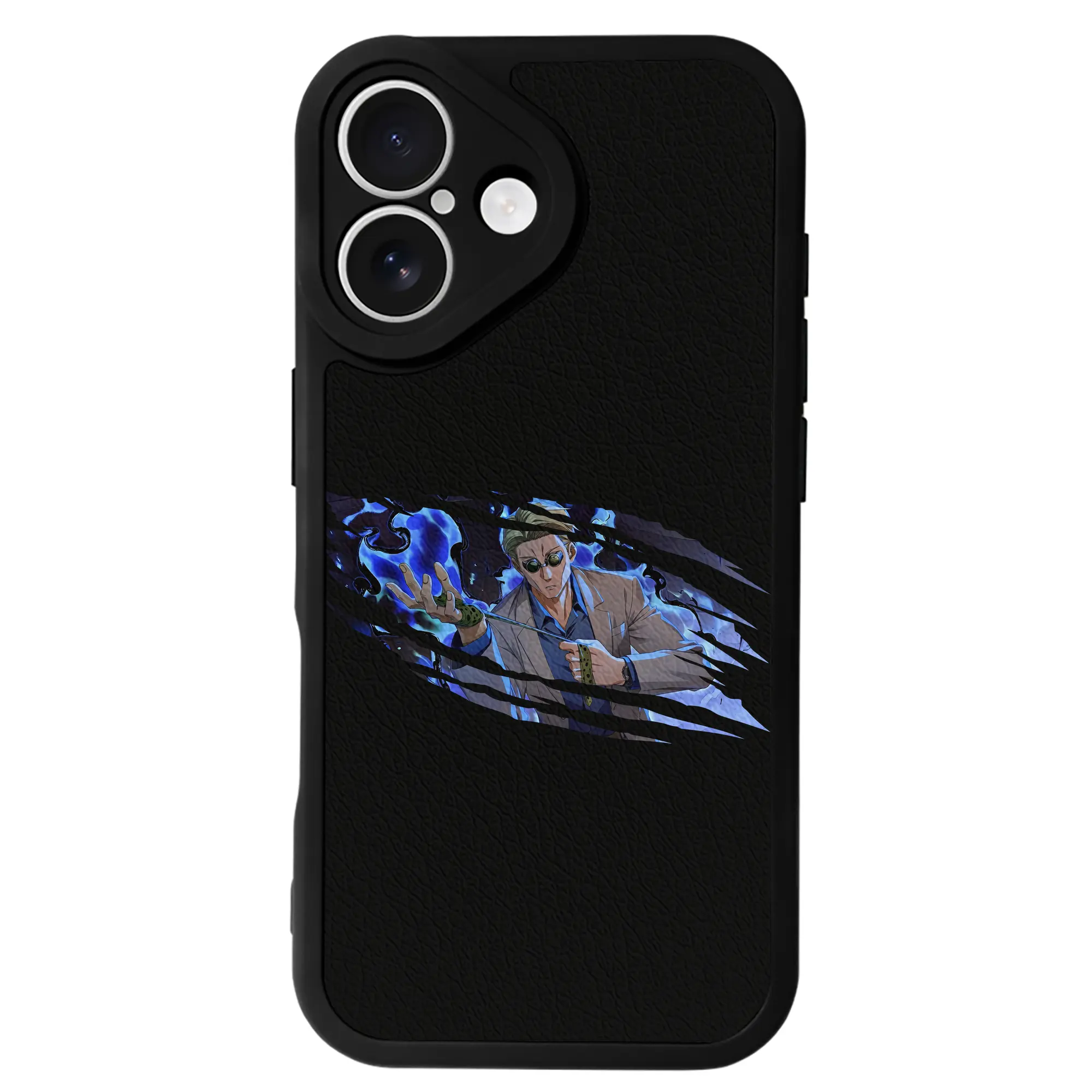 呪術廻戦 グッズ,七海 建人 - IPhone 16シリーズ対応 ・ シリコンスマホケース ・ レザー調 ・ 高精度フィット ・ 耐衝撃 ・ ワイヤレス充電対応 ・ 精密カット